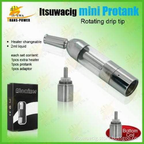 2014 healthy rotating tip e cigarette glass protank